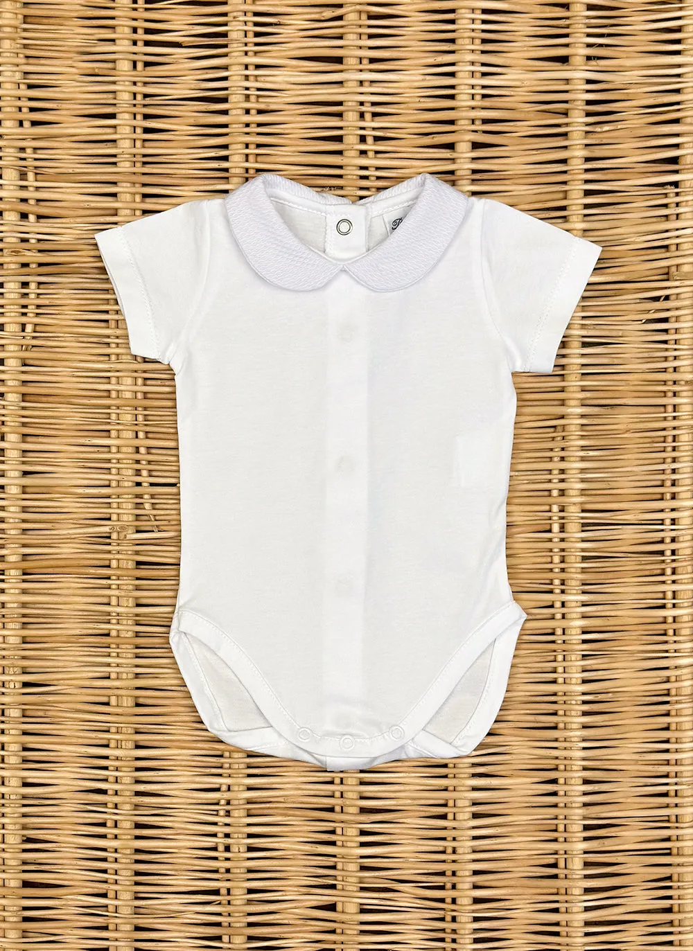 Short sleeve body with piquet collar