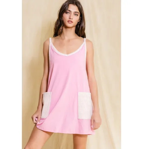 SPORTY MINI DRESS WITH BUILT IN ROMPER LINER // FINAL SALE