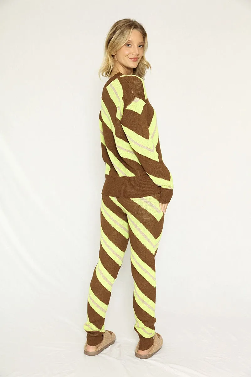 Striped Knit Sweater Set