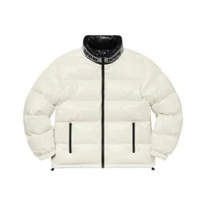 Supreme Shiny Reversible Puffy Jacket- White