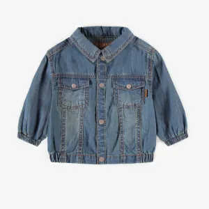 Surchemise en denim foncé de coupe ample, bébé || Loose fit dark denim overshirt, baby
