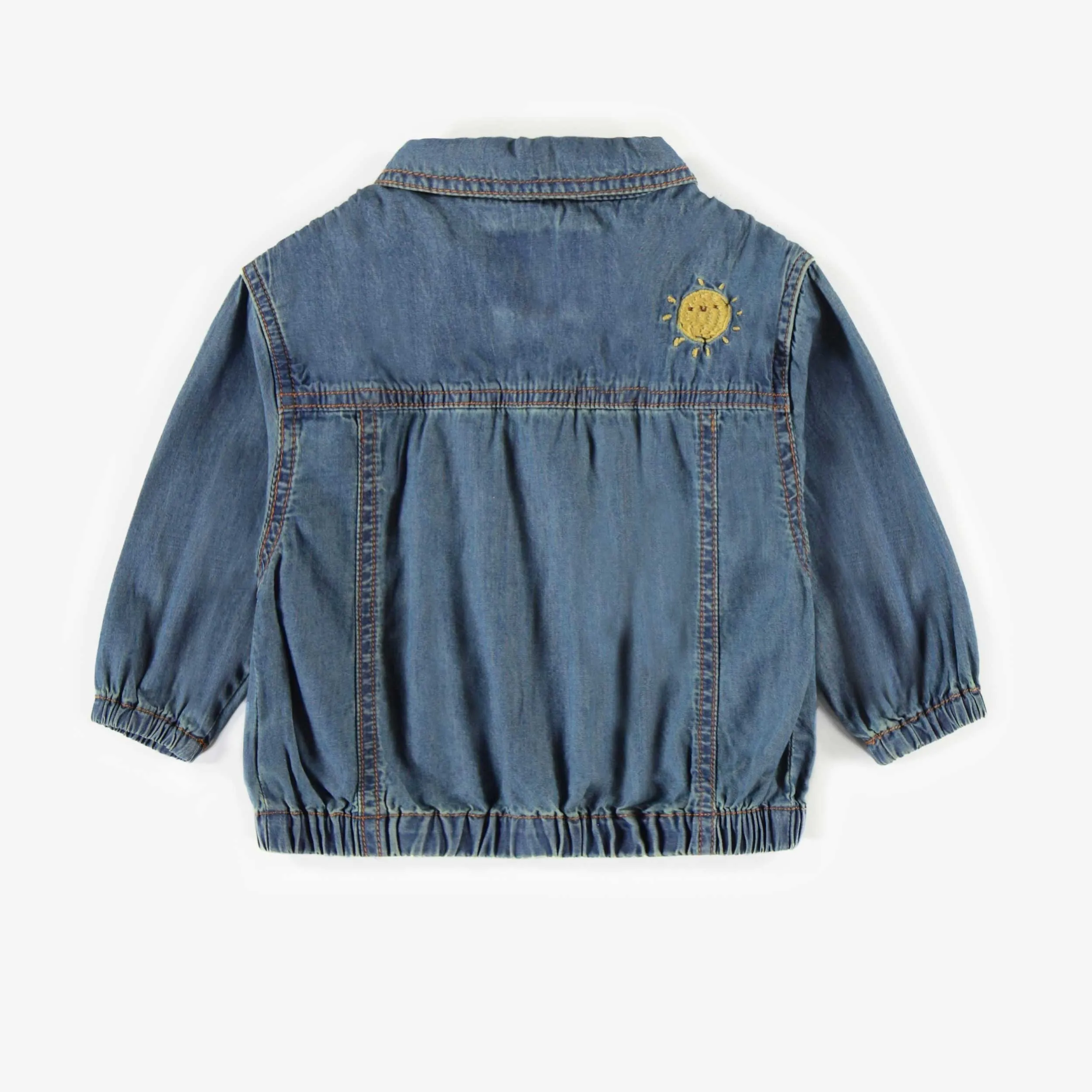 Surchemise en denim foncé de coupe ample, bébé || Loose fit dark denim overshirt, baby