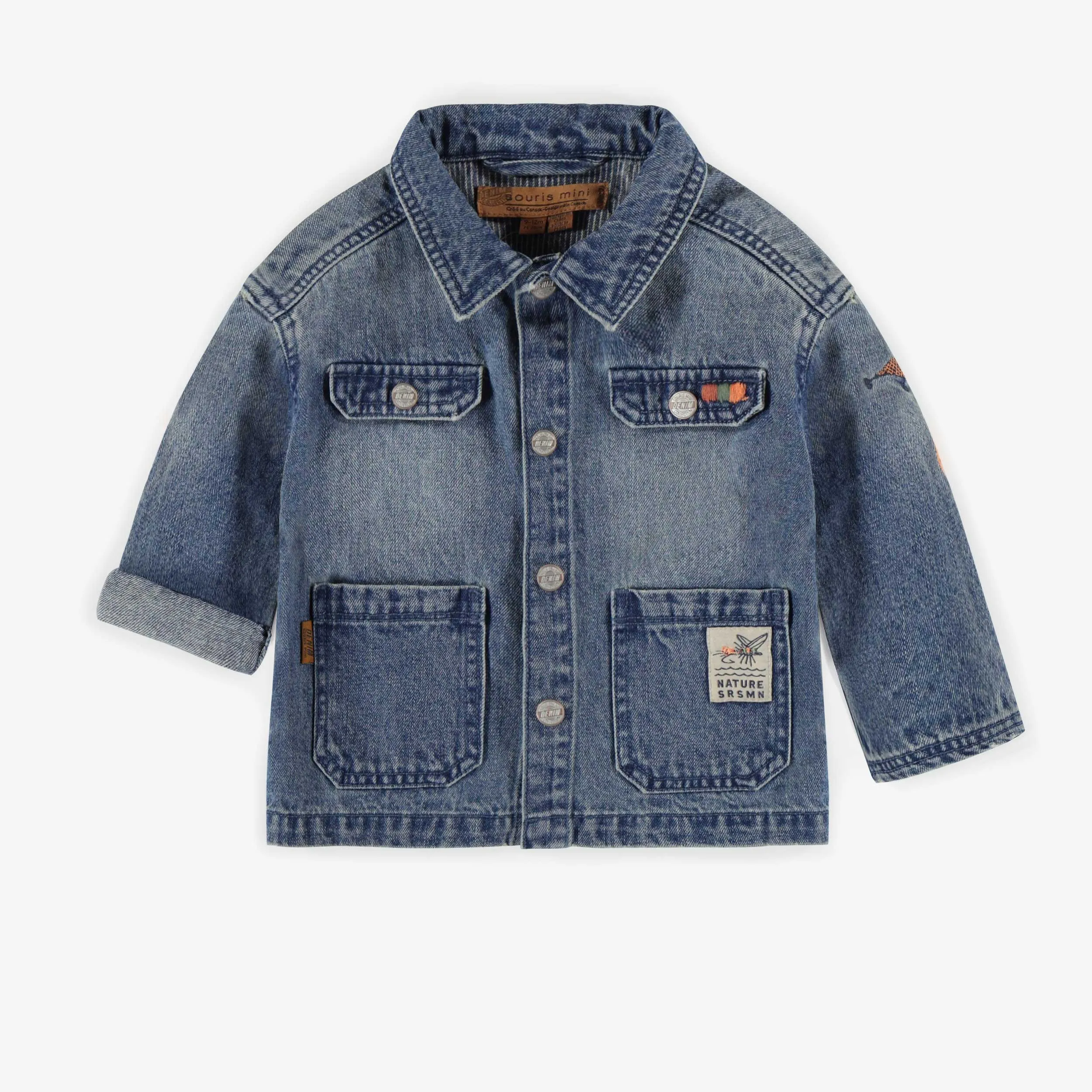 Surchemise en denim sergé souple, bébé || Denim overshirt, baby
