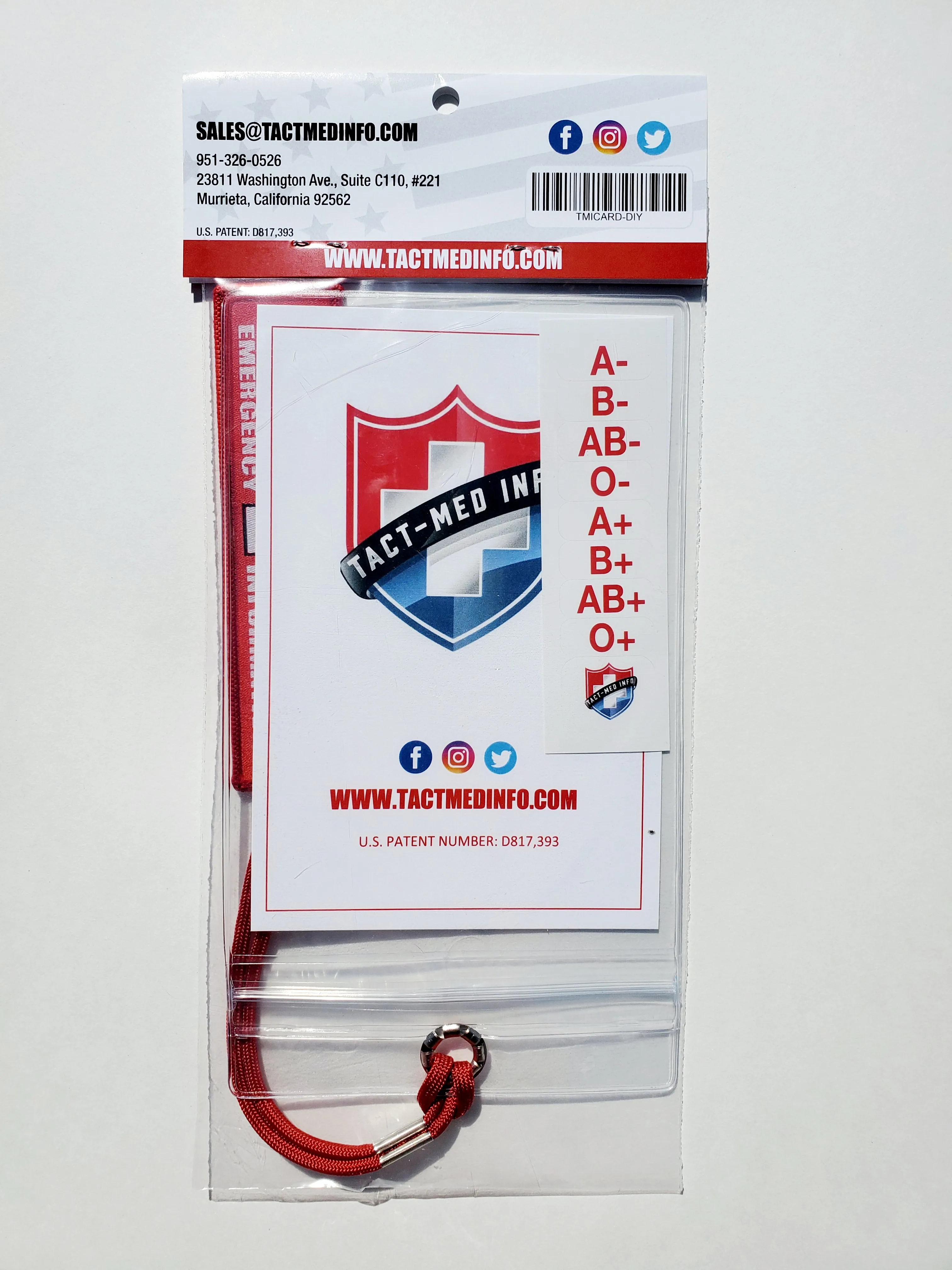Tact-Med Emergency Information Card