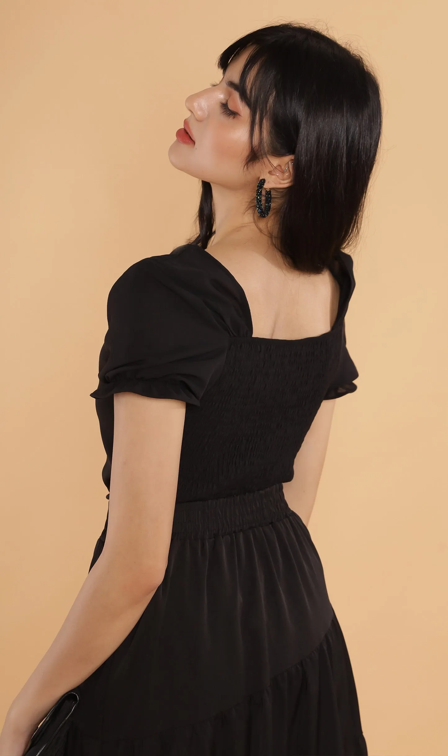 TANSY Square-Neck Top (Black)