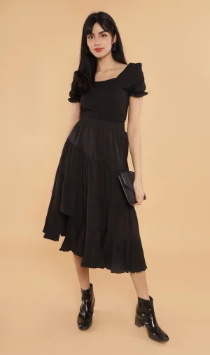 TANSY Square-Neck Top (Black)