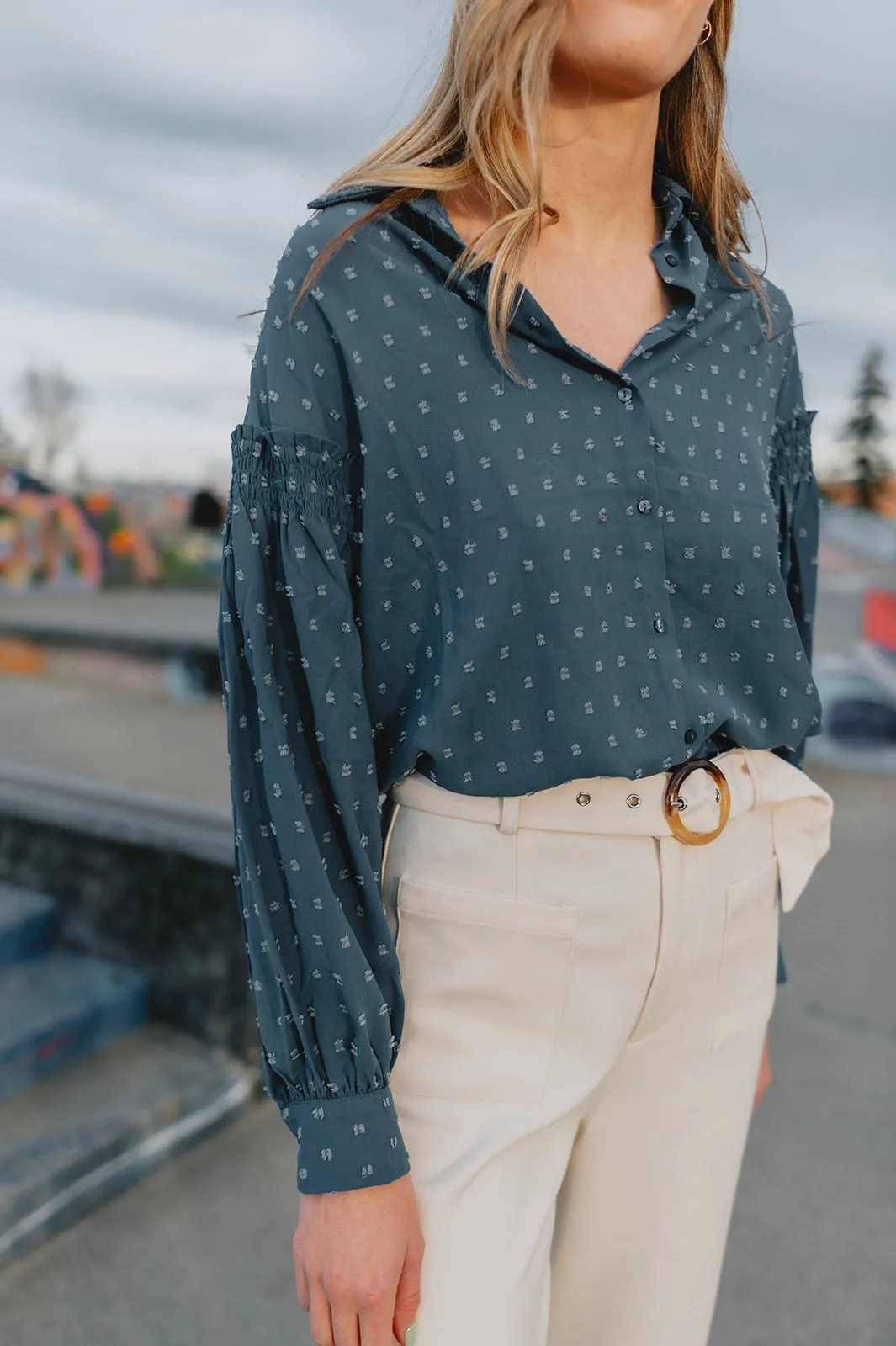 The Presley Blouse - Soft Blue