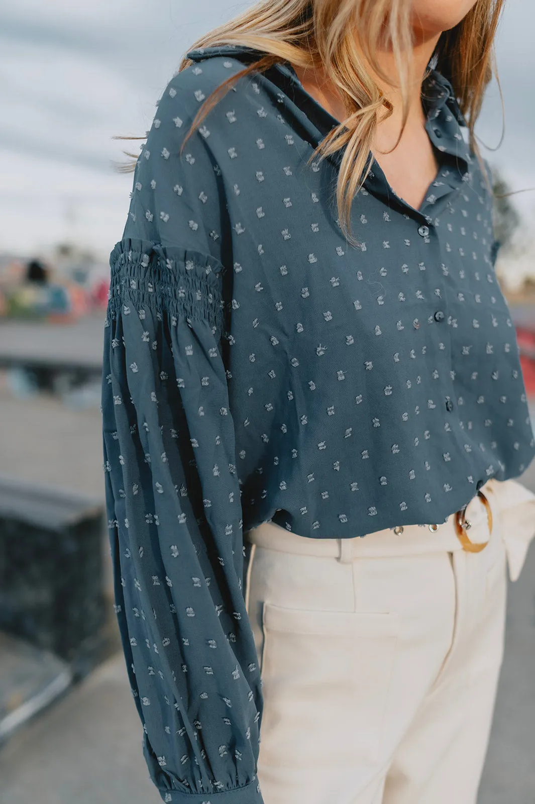 The Presley Blouse - Soft Blue