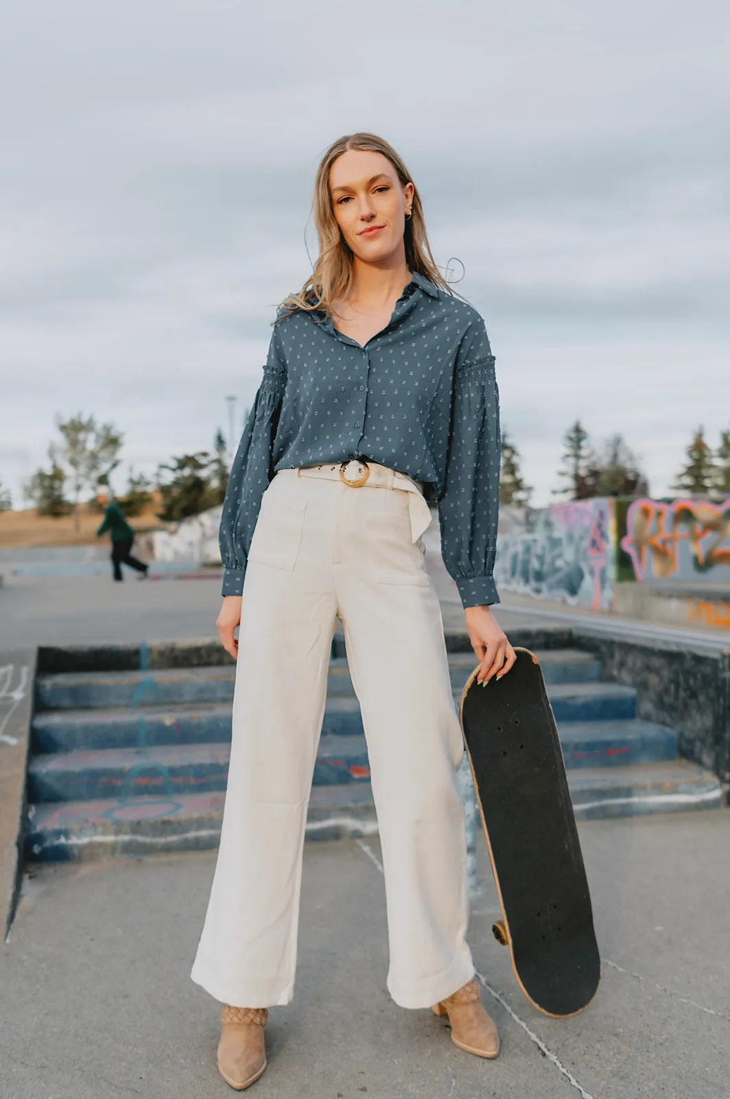 The Presley Blouse - Soft Blue