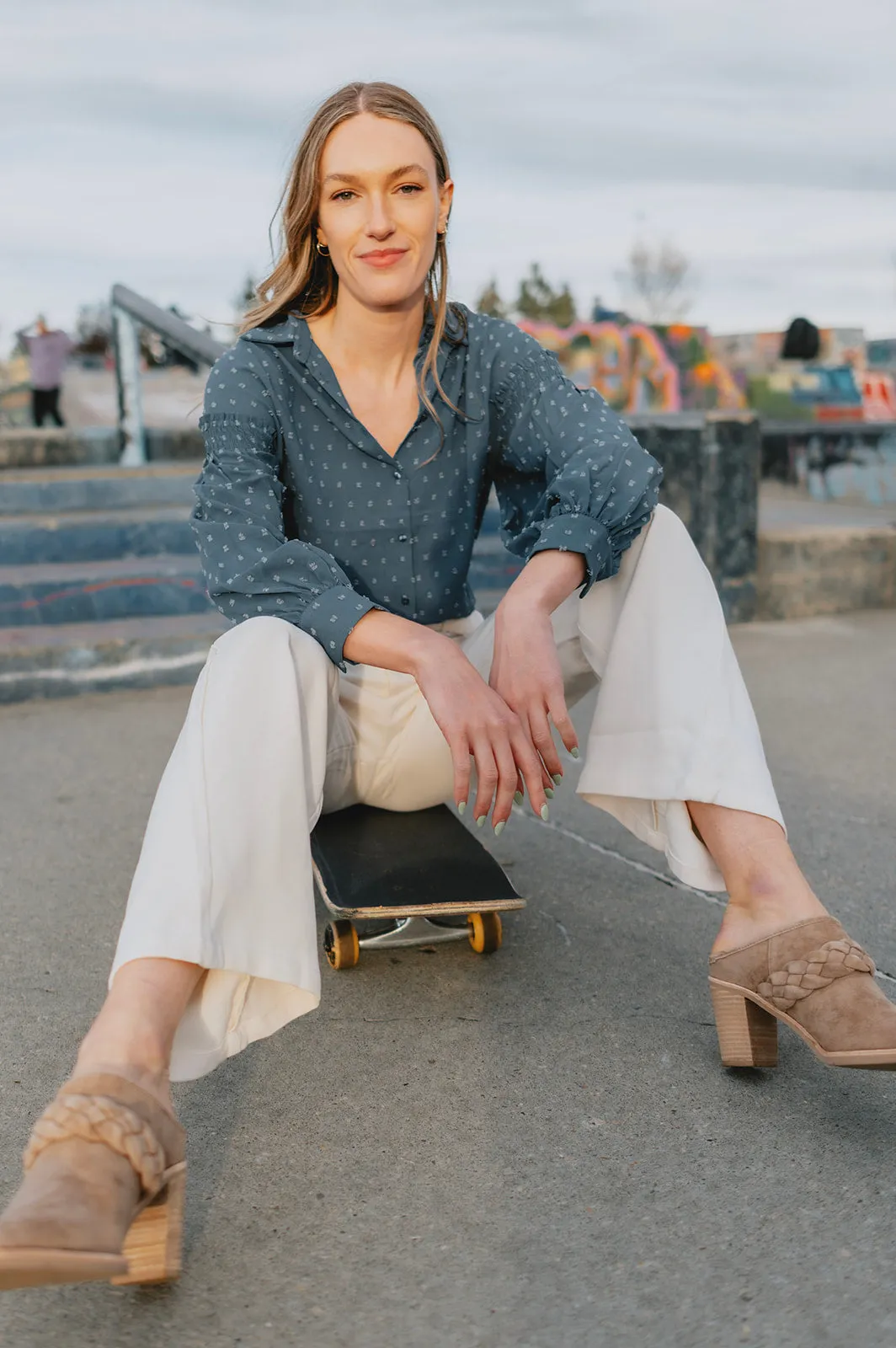 The Presley Blouse - Soft Blue