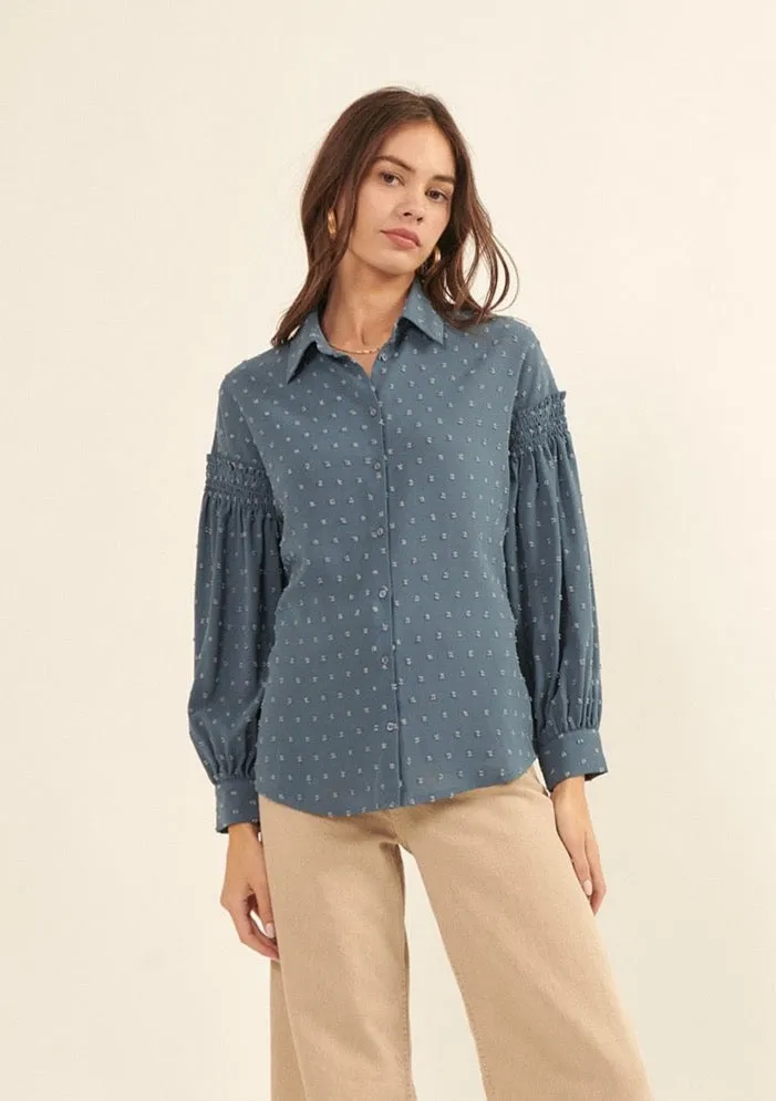 The Presley Blouse - Soft Blue