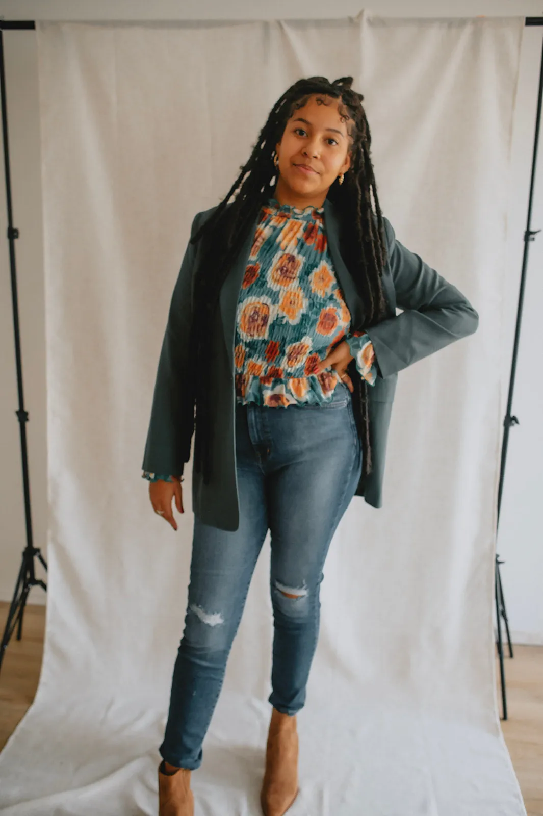 The Rose Mesh Peasant Top