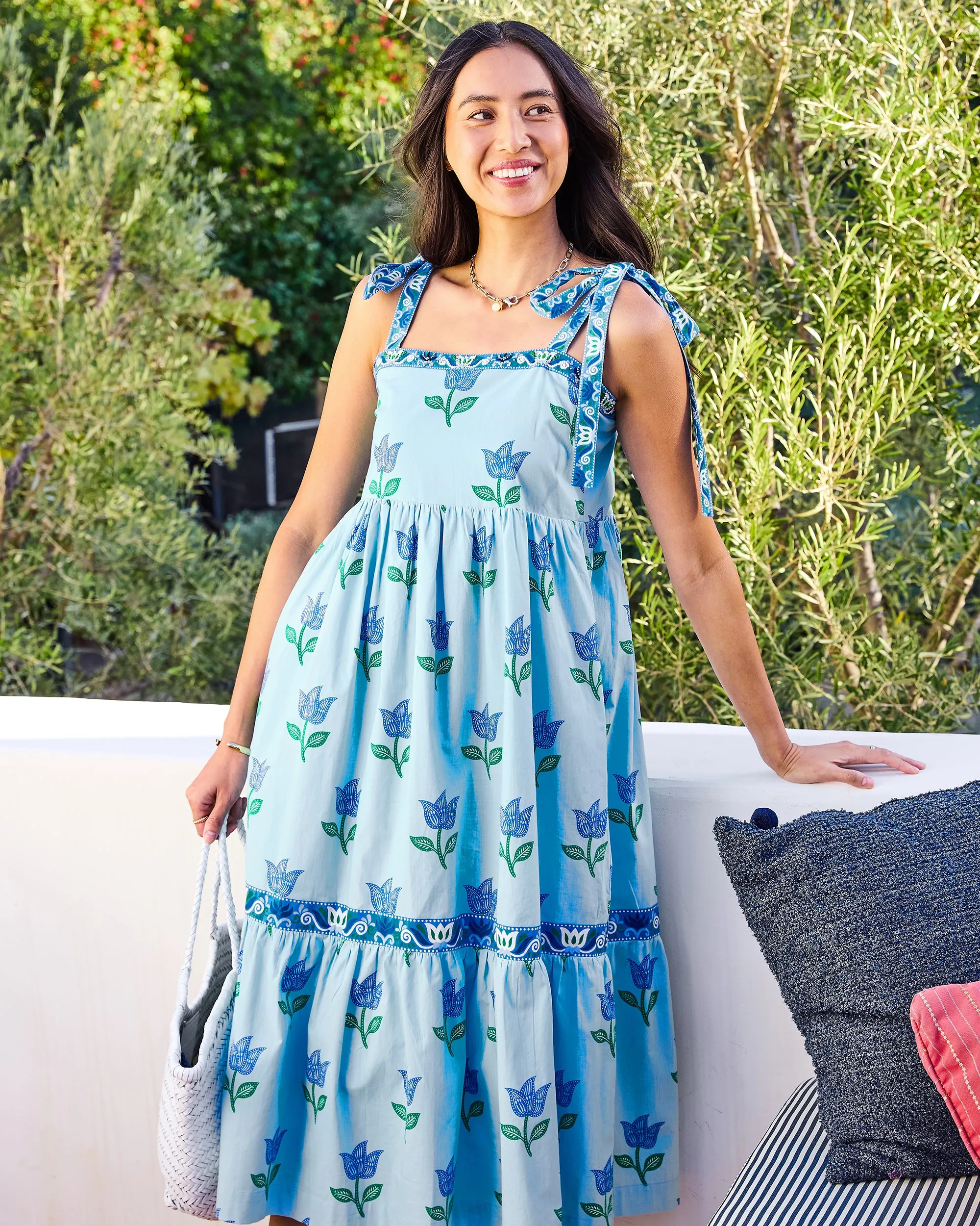 Tulip Bloom - Way Around Dress - Oasis Sky