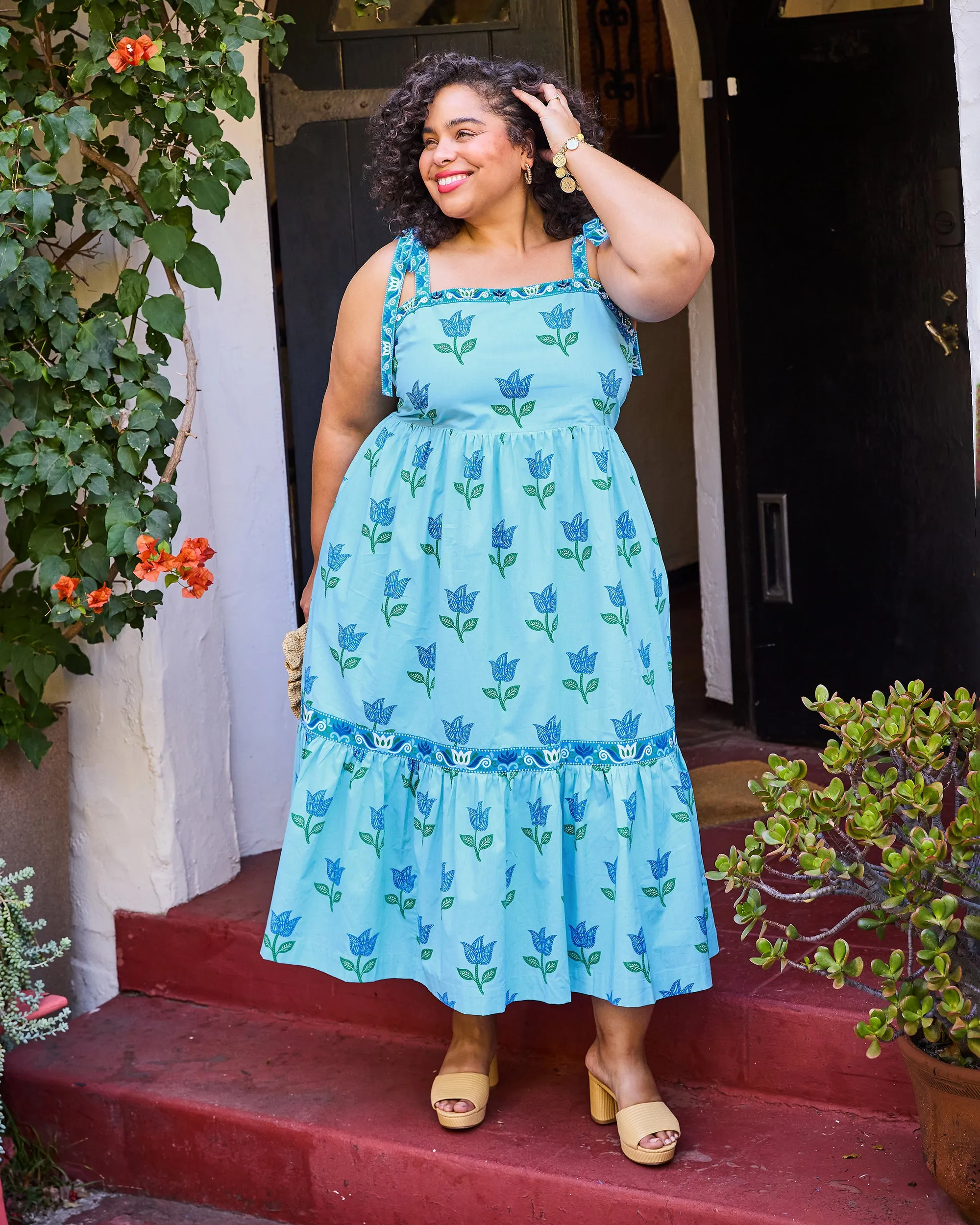 Tulip Bloom - Way Around Dress - Oasis Sky