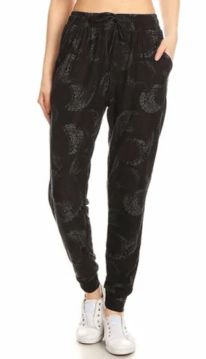 Ultra Soft Ebony Paisley Joggers with Pockets