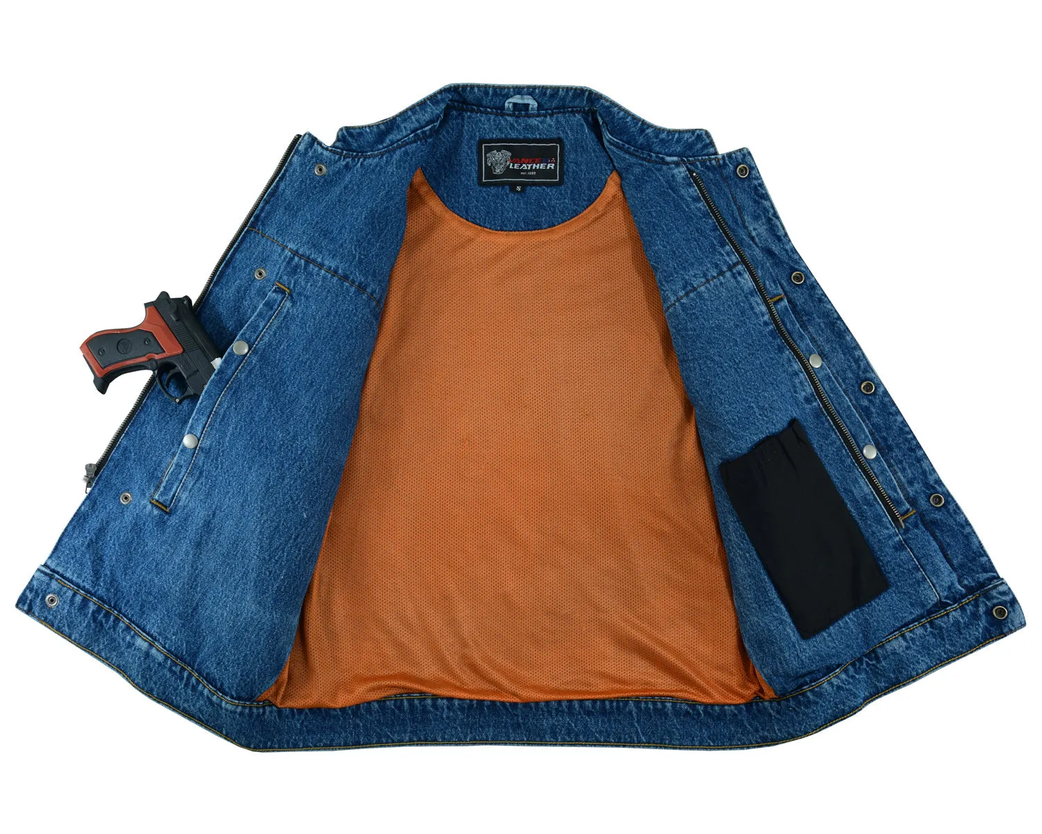 VB914BL Denim Club Vest in Blue