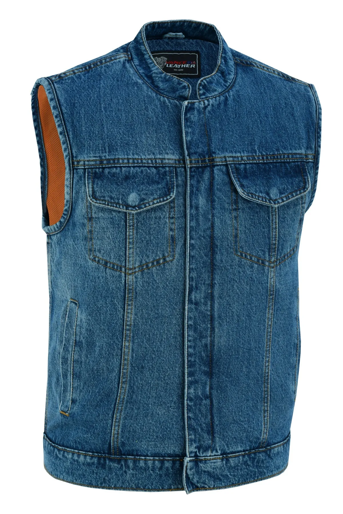 VB914BL Denim Club Vest in Blue