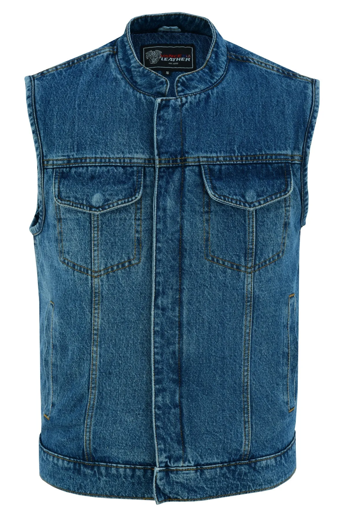 VB914BL Denim Club Vest in Blue