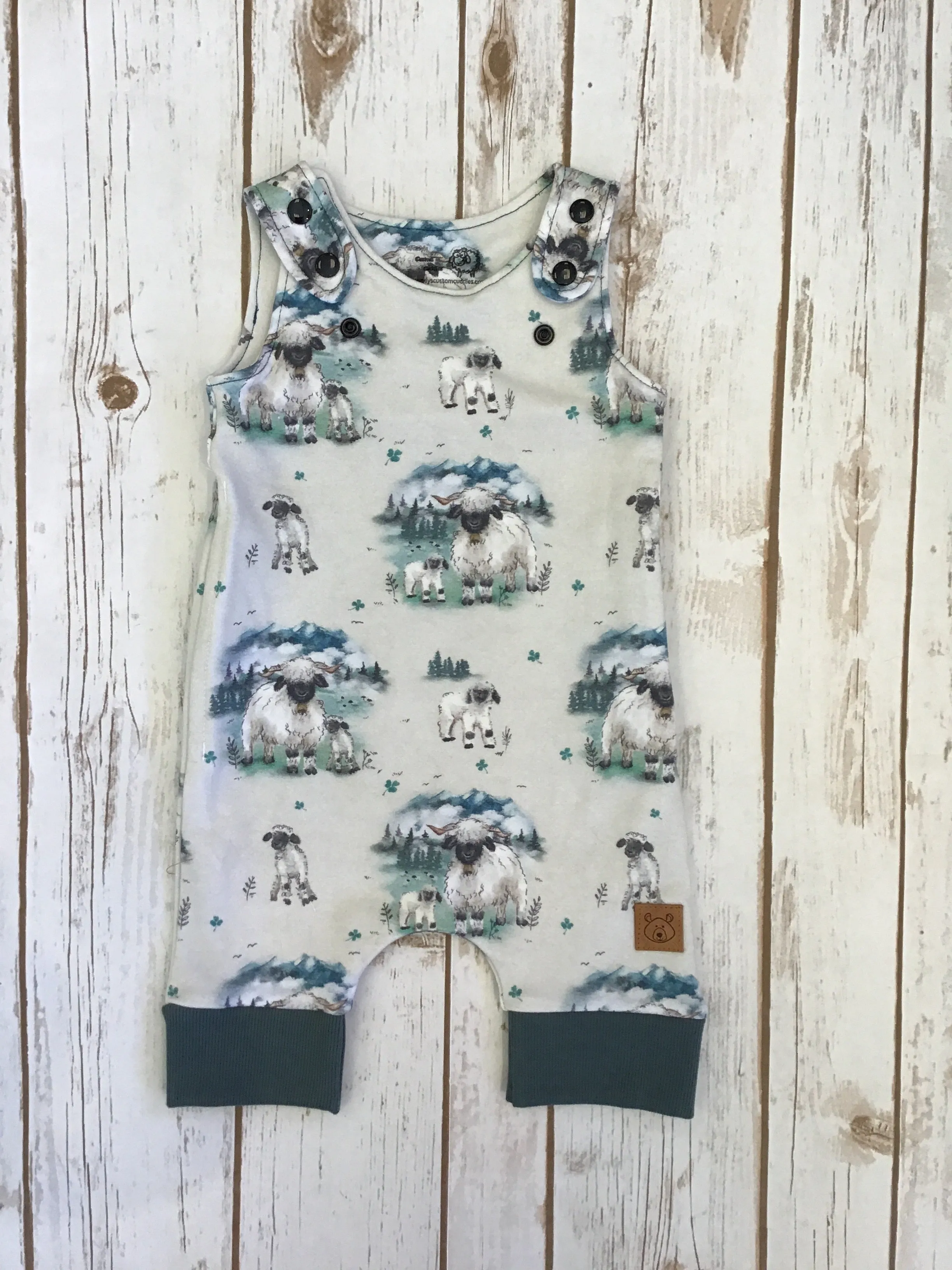 WCC - Grow With Me Romper (Shorts Style) - Valais Sheep