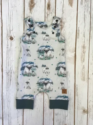 WCC - Grow With Me Romper (Shorts Style) - Valais Sheep