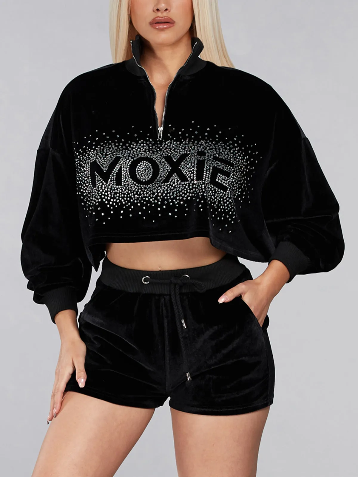 WOMEN'S 2PC. LONG SLEEVE TOP & SHORTS GRAPHIC SET