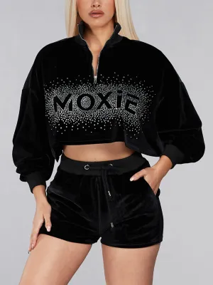 WOMEN'S 2PC. LONG SLEEVE TOP & SHORTS GRAPHIC SET