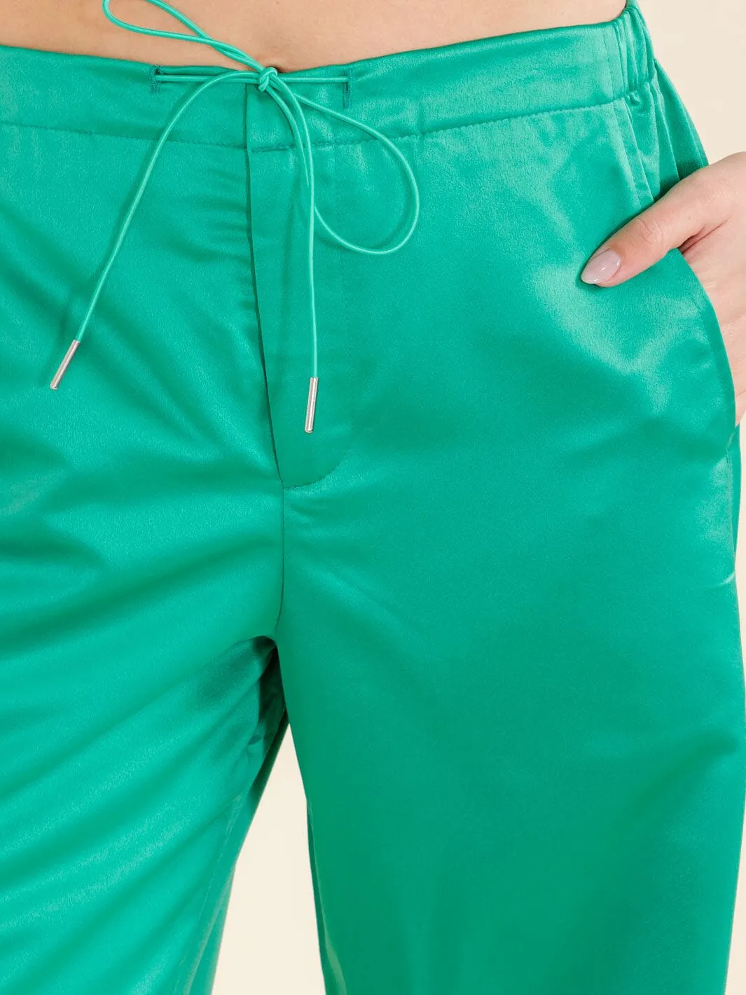 WOMEN'S ELASTIC WAIST POCKETS JOGGER PANTS