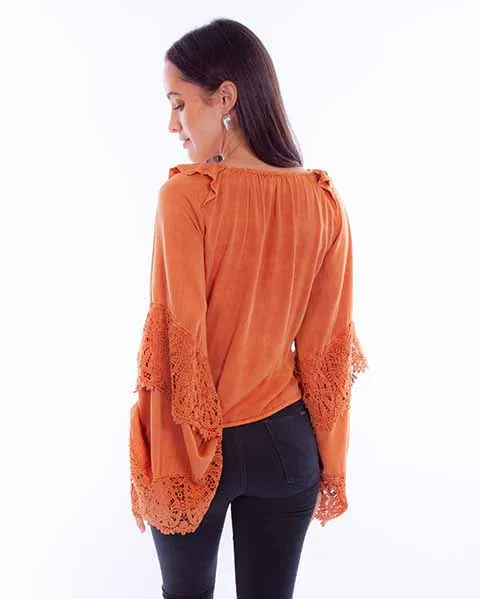 Women's Honey Creek Collection Blouse: Ruffle Neck Smock Front