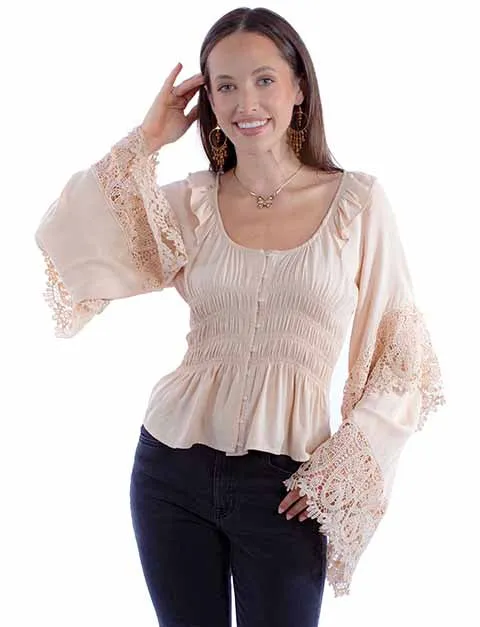 Women's Honey Creek Collection Blouse: Ruffle Neck Smock Front