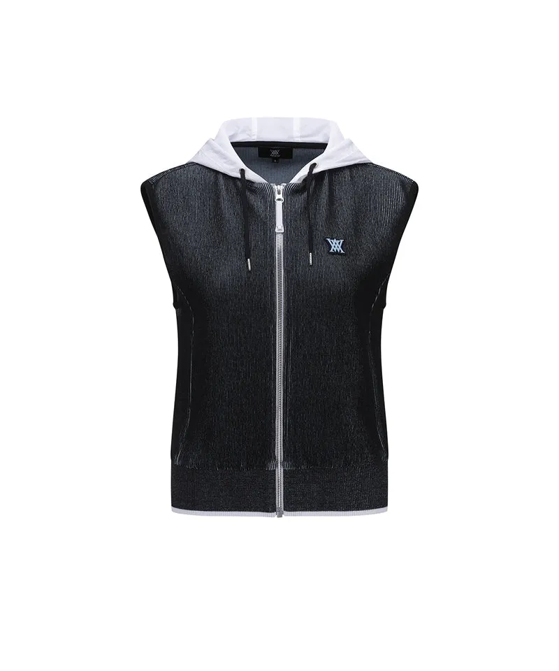 Women's Hoodie Sweater Vest - Navy