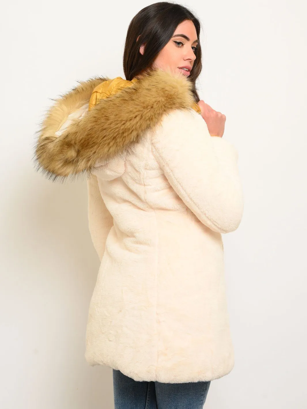 WOMEN'S LONG QUILTED REVERSIBLE COAT