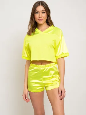WOMEN'S NEON YELLOW 2PC. HOODIE SET
