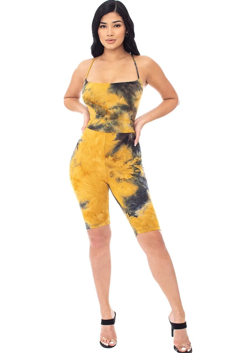 women's tie dye romper