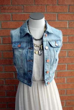 YMI | Light Denim Cropped Vest