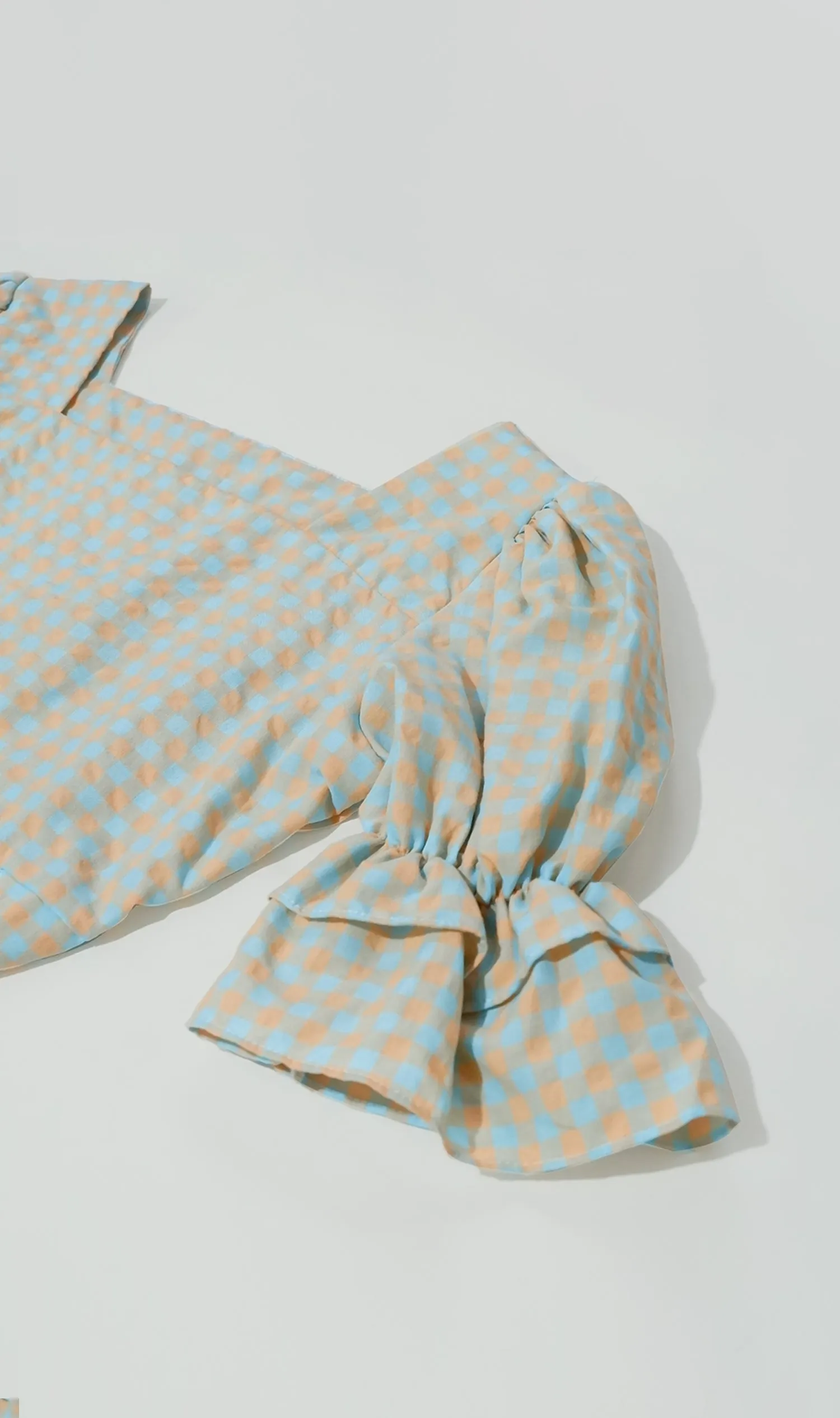 ZENNI Cropped Plaid Co-ord (Pastel Green)